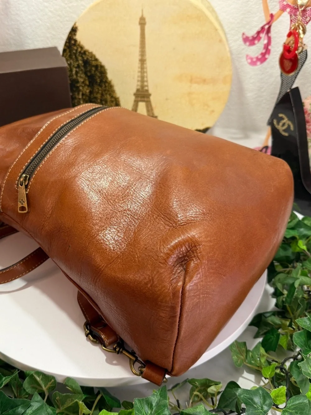 ECLECTIC PATRICIA NASH TASSEL RARE BROWN LEATHER 2-WAY BACKPACK BAG!